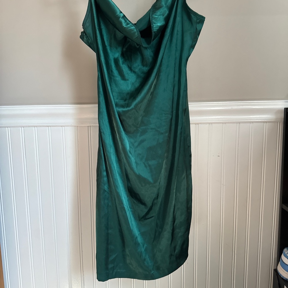 Green Satin Dress